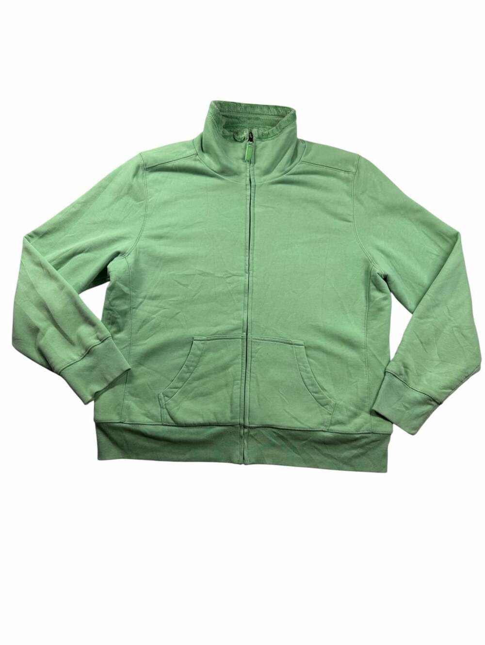 L.L.Bean Women’s XL Green Fleece Lined Full Zip Mock Neck Sweatshirt 0JNR8